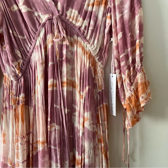 Young Fabulous & Broke Dresses Prairie Dress In Peach Bamboo Wash - Picture 9 of 12